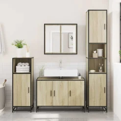 vidaXL Meuble de salle de bain avec lavabo Chêne Sonoma 90 x 33 x 60 cm Bois d'ingénierie