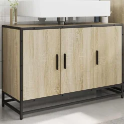 vidaXL Meuble de salle de bain avec lavabo Chêne Sonoma 90 x 33 x 60 cm Bois d'ingénierie