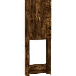 Accessoires Pour Appareils Électroménagers-vidaXL Meuble pour machine à laver Chêne fumé 64x25,5x190 cm Ch&ecirc;ne fumé