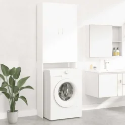 Accessoires Pour Appareils Électroménagers-vidaXL Meuble pour machine à laver 64x25,5x190 cm Blanc