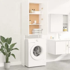 Accessoires Pour Appareils Électroménagers-vidaXL Meuble pour machine à laver 64x25,5x190 cm Blanc