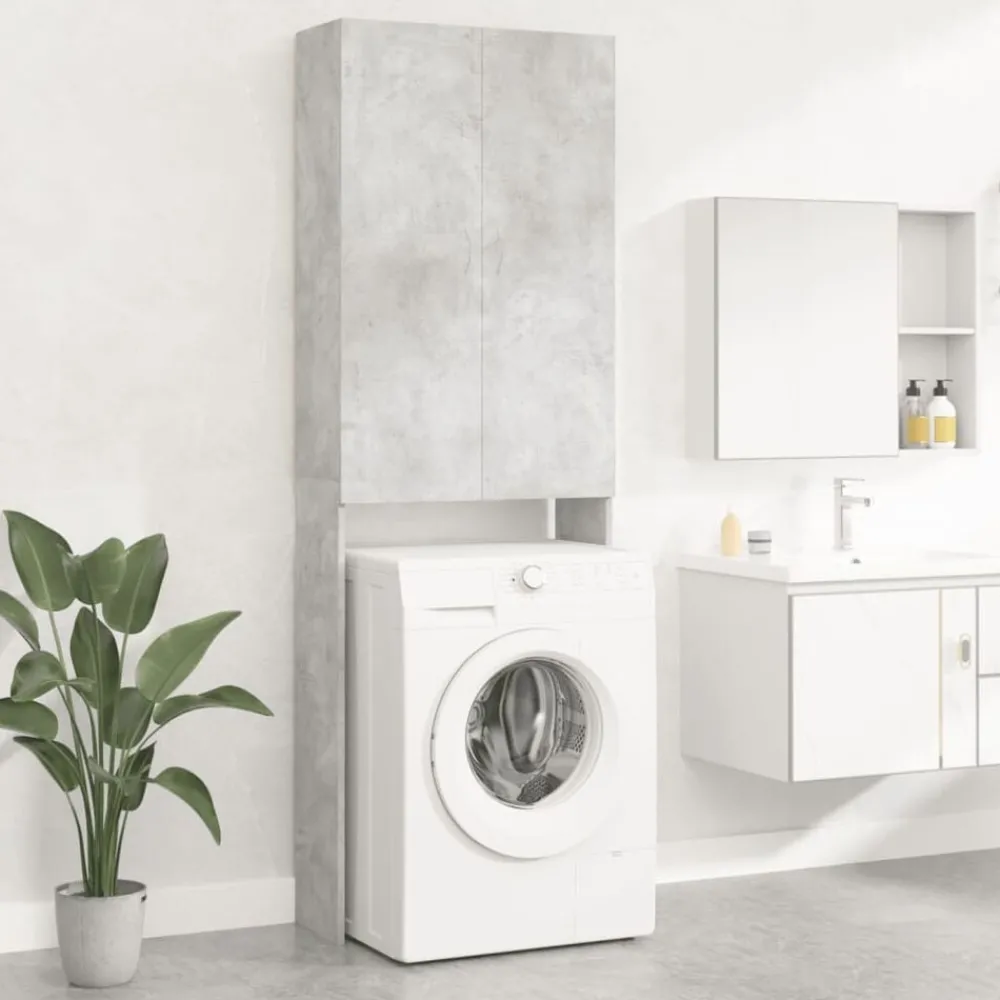 Accessoires Pour Appareils Électroménagers-vidaXL Meuble pour machine à laver 64x25,5x190 cm Gris béton