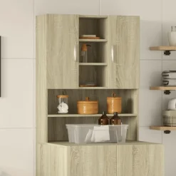 Accessoires Pour Appareils Électroménagers-vidaXL Meuble pour machine à laver Chêne sonoma 70,5x24x90 cm Ch&ecirc;ne sonoma