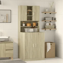 Accessoires Pour Appareils Électroménagers-vidaXL Meuble pour machine à laver Chêne sonoma 70,5x24x90 cm Ch&ecirc;ne sonoma