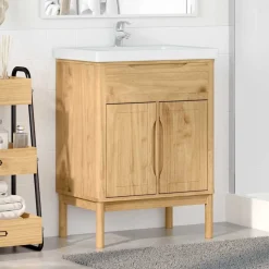 vidaXL Meuble sous Lavabo de Salle de Bain FLORO