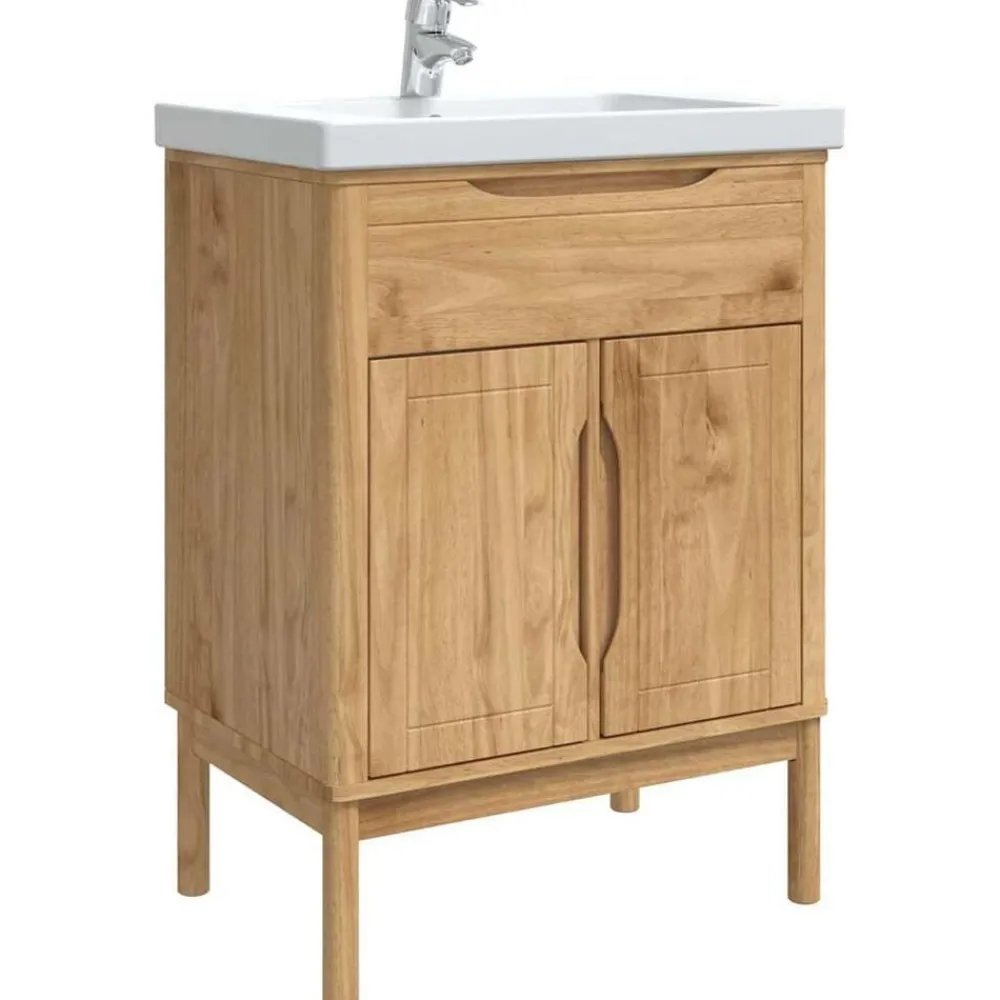 vidaXL Meuble sous Lavabo de Salle de Bain FLORO