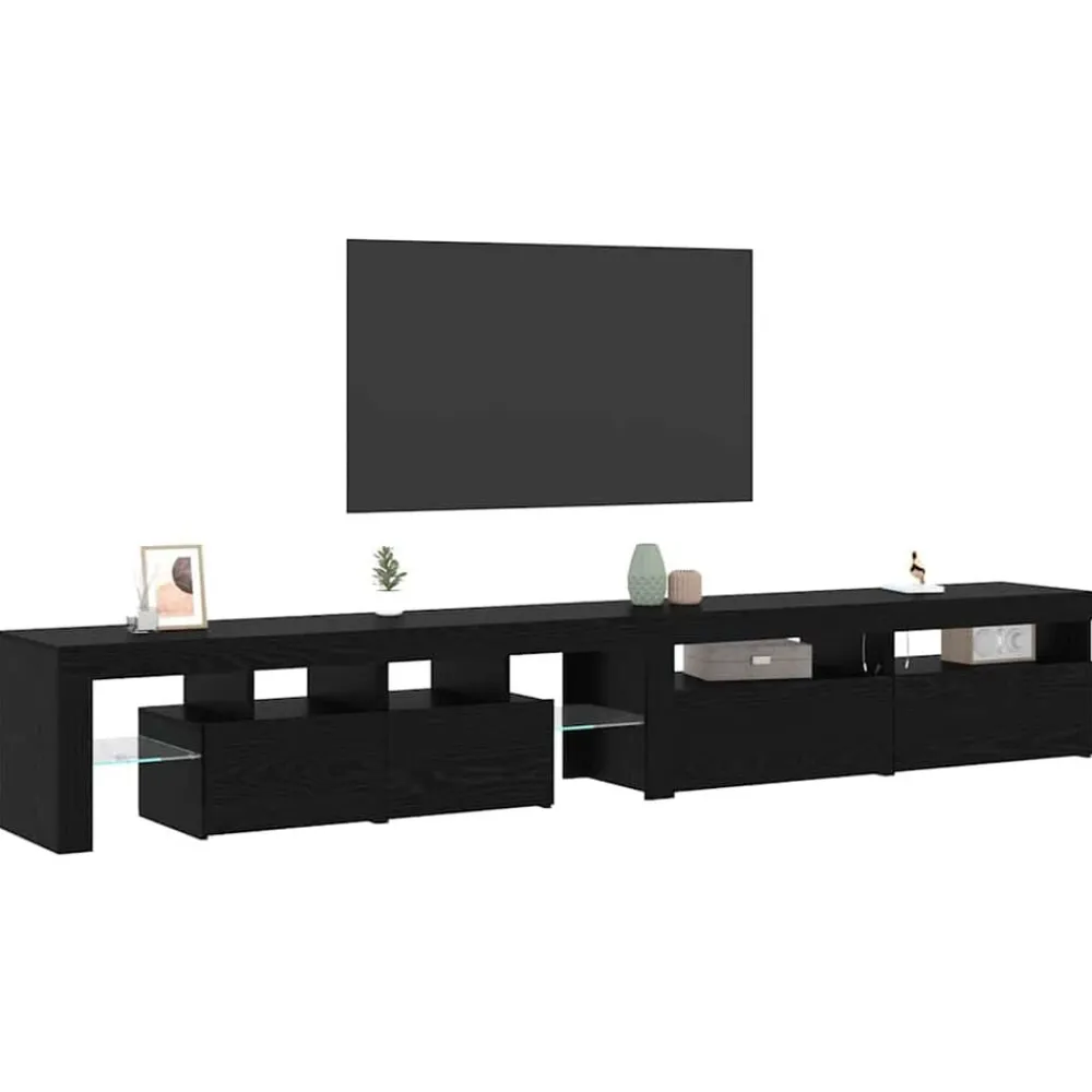 vidaXL Meuble TV 3 pcs Chêne noir 260 x 37 x 40 cm Bois d'ingénierie