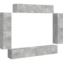 Meubles Tv-vidaXL Meuble TV 8 pcs Gris béton