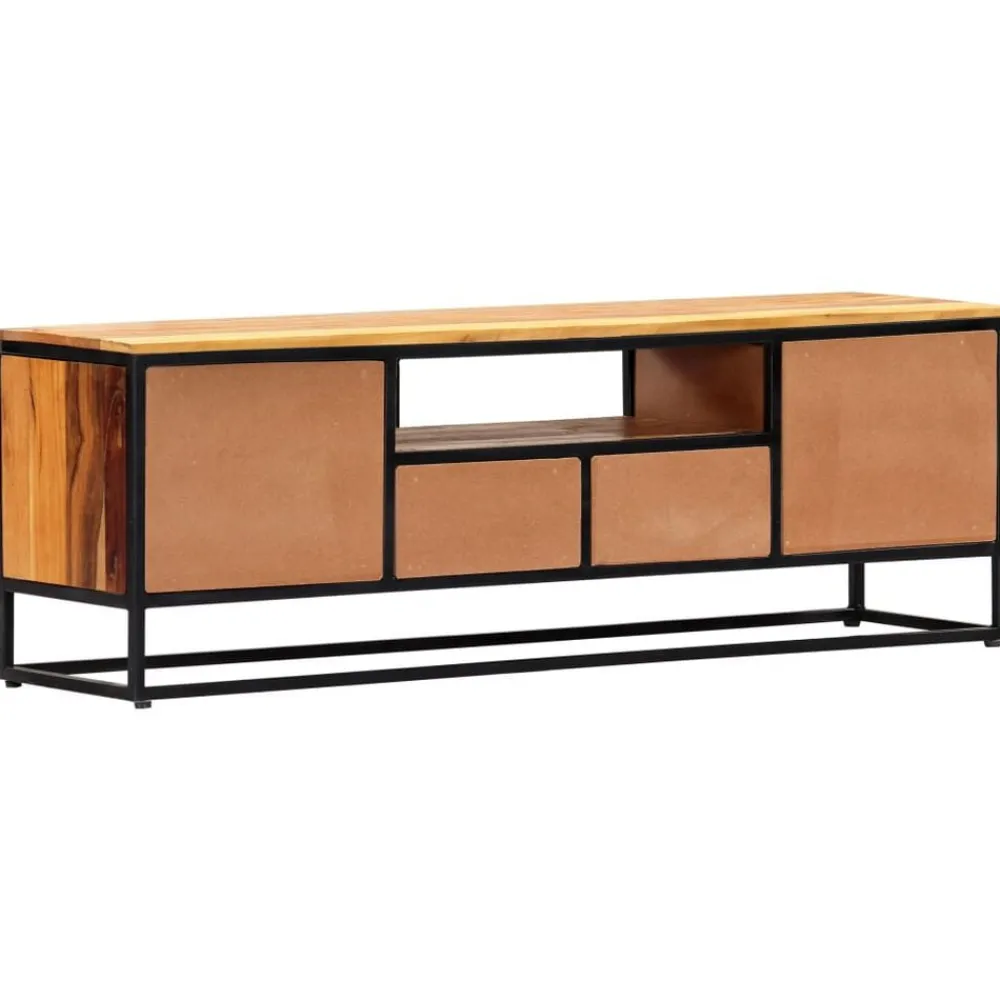 vidaXL Meuble TV 120 x 30 x 40 cm Bois de récupération massif et acier