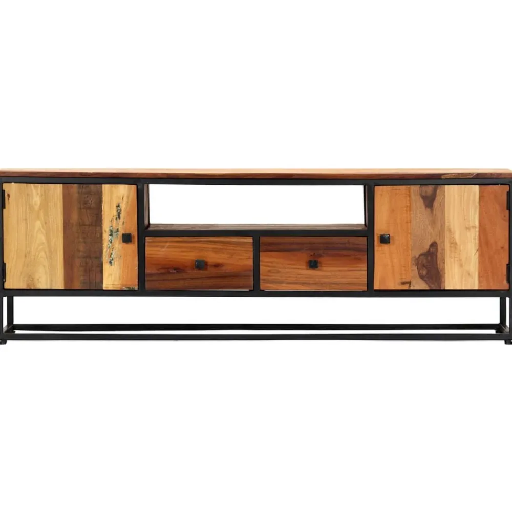 vidaXL Meuble TV 120 x 30 x 40 cm Bois de récupération massif et acier