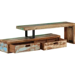 Meubles Tv-vidaXL Meuble TV (118-200) x 30 x 40 cm en bois massif recyclé