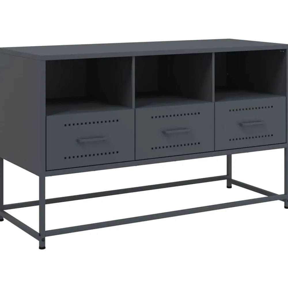 Meubles Tv-vidaXL Meuble TV 100,5x39x60,5 cm acier Anthracite