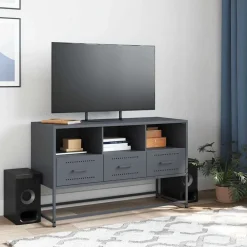 Meubles Tv-vidaXL Meuble TV 100,5x39x60,5 cm acier Anthracite