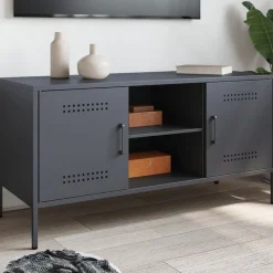 Meubles Tv-vidaXL Meuble TV 100,5x39x50,5 cm acier Anthracite