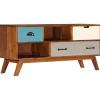 vidaXL Meuble TV avec 3 tiroirs 110x35x50 cm Bois d'acacia solide