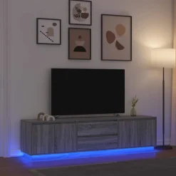 Meubles Tv-vidaXL Meuble TV avec éclairage LED 100x41x50 cm Vieux bois