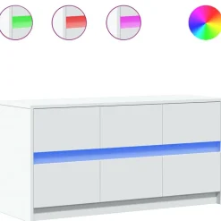 vidaXL Meuble TV avec LED 100x34x50 cm bois d'ingénierie