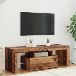 vidaXL Meuble TV avec lumières LED bois d'ingénierie