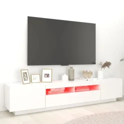 vidaXL Meuble TV avec lumières LED 200x35x40 cm