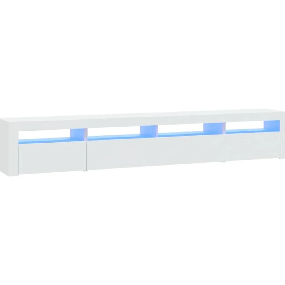 Meubles Tv-vidaXL Meuble TV avec lumières LED 240x35x40 cm Blanc