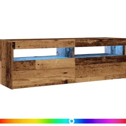 vidaXL Meuble TV avec lumières LED bois d'ingénierie