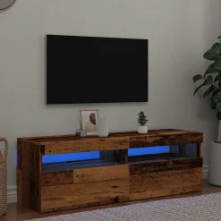 vidaXL Meuble TV avec lumières LED bois d'ingénierie