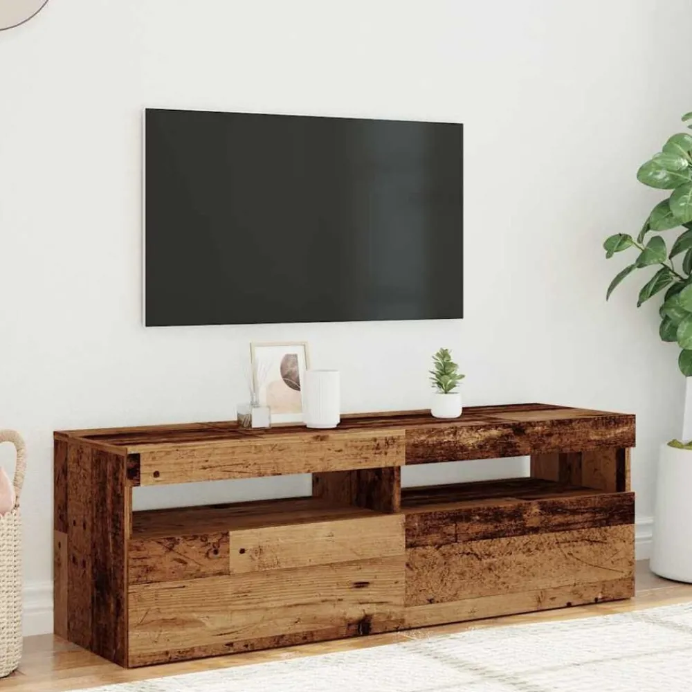 vidaXL Meuble TV avec lumières LED bois d'ingénierie
