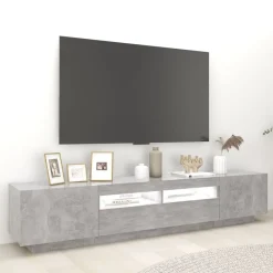 vidaXL Meuble TV avec lumières LED 200x35x40 cm