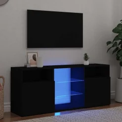 vidaXL Meuble TV avec lumières LED 120x30x50 cm