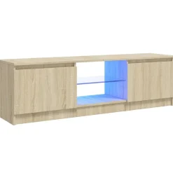 Meubles Tv-vidaXL Meuble TV avec lumières LED chêne sonoma 120x30x36 cm Ch&ecirc;ne sonoma