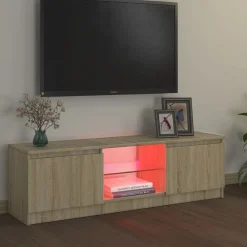 Meubles Tv-vidaXL Meuble TV avec lumières LED chêne sonoma 120x30x36 cm Ch&ecirc;ne sonoma