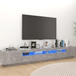 vidaXL Meuble TV avec lumières LED 260x35x40 cm