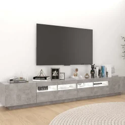 vidaXL Meuble TV avec lumières LED 260x35x40 cm