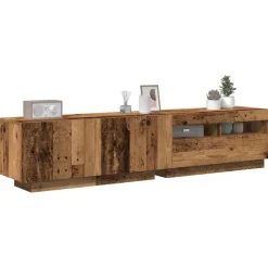Meubles Tv-vidaXL Meuble TV avec lumières LED bois d'ingénierie Vieux bois