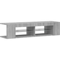 Meubles Tv-vidaXL Meuble TV avec lumières LED 135x39x30 cm Sonoma gris