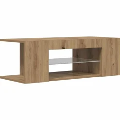Meubles Tv-vidaXL Meuble TV avec lumières LED chêne artisanal bois d'ingénierie ch&ecirc;ne artisanal