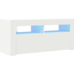 vidaXL Meuble TV avec lumières LED 90x35x40 cm