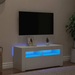 vidaXL Meuble TV avec lumières LED 90x35x40 cm