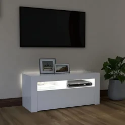 vidaXL Meuble TV avec lumières LED 90x35x40 cm