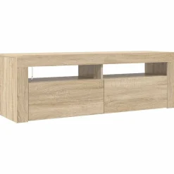 vidaXL Meuble TV avec lumières LED chêne sonoma 120x35x40 cm