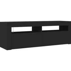 Meubles Tv-vidaXL Meuble TV avec lumières LED 120x35x40 cm Noir