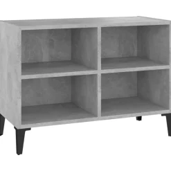 Meubles Tv-vidaXL Meuble TV avec pieds en métal 69,5x30x50 cm Gris béton