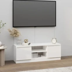 Meubles Tv-vidaXL Meuble TV avec porte 102x30x36 cm Blanc