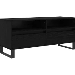 Meubles Tv-vidaXL Meuble TV avec tiroir Chêne noir 100 x 34,5 x 44,5 cm Chêne noir
