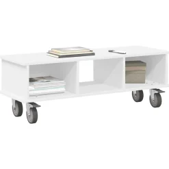 Meubles Tv-vidaXL Meuble TV 100 x 35 x 35 cm Bois d'ingénierie Blanc