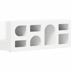 Meubles Tv-vidaXL Meuble TV 100 x 35 x 40 cm Bois d'ingénierie Blanc brillant