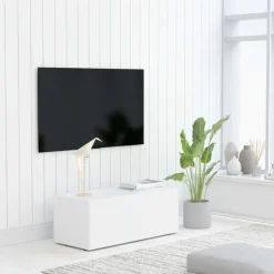 Meubles Tv-vidaXL Meuble TV 80x34x30 cm Bois d'ingénierie Blanc