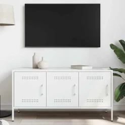 Meubles Tv-vidaXL Meuble TV 100,5x39x50,5 cm acier Blanc
