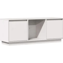 Meubles Tv-vidaXL Meuble TV 110,5x35x44 cm Bois de pin massif Blanc