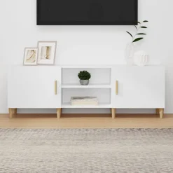 Meubles Tv-vidaXL Meuble TV 150x30x50 cm Bois d'ingénierie Blanc